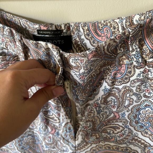 Talbots The Perfect Crop Paisley Pattern Ankle Length Pants Women's Petite 4P - Picture 5 of 10